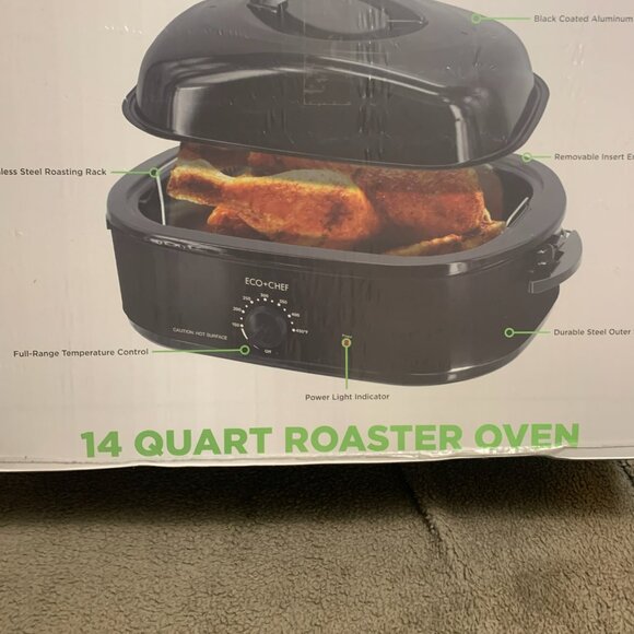 ECO+CHEF 14 Quart Roaster Oven Stainless Steel Turkey Roasting Pan New - Picture 5 of 5